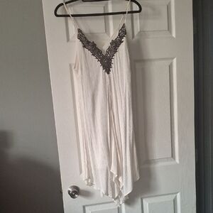 VENUS Asymmetrical Dress with Black Lace Accent